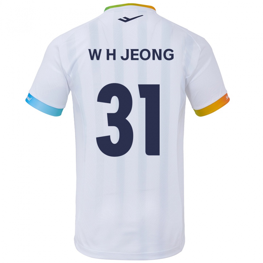 Kinder Hyun-Woong Jeong #31 Weiß Blau Auswärtstrikot Trikot 2024/25 T-Shirt