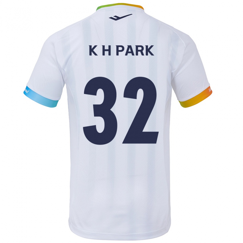 Kinder Han-Kyul Park #32 Weiß Blau Auswärtstrikot Trikot 2024/25 T-Shirt