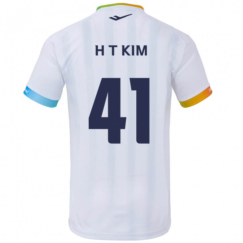 Kinder Tae-Ho Kim #41 Weiß Blau Auswärtstrikot Trikot 2024/25 T-Shirt