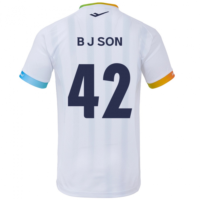 Kinder Jeong-Beom Son #42 Weiß Blau Auswärtstrikot Trikot 2024/25 T-Shirt