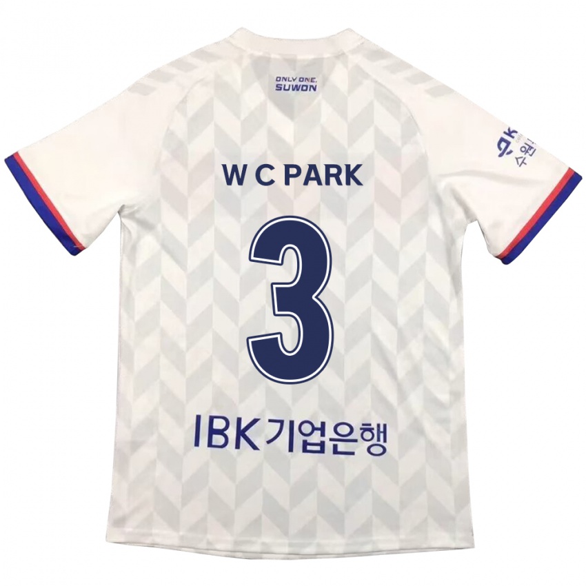 Kinder Cheol-Woo Park #3 Weiß Blau Auswärtstrikot Trikot 2024/25 T-Shirt