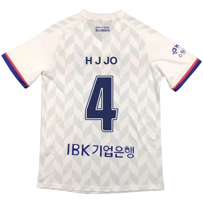 Kinder Jun-Hyun Jo #4 Weiß Blau Auswärtstrikot Trikot 2024/25 T-Shirt