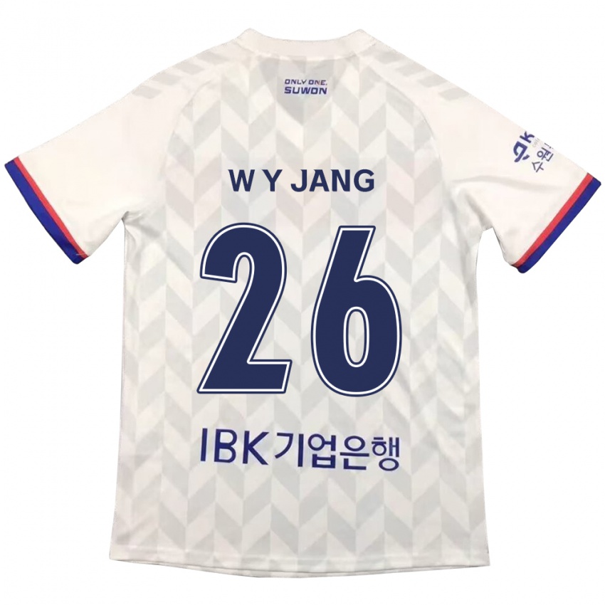 Kinder Young-Woo Jang #26 Weiß Blau Auswärtstrikot Trikot 2024/25 T-Shirt