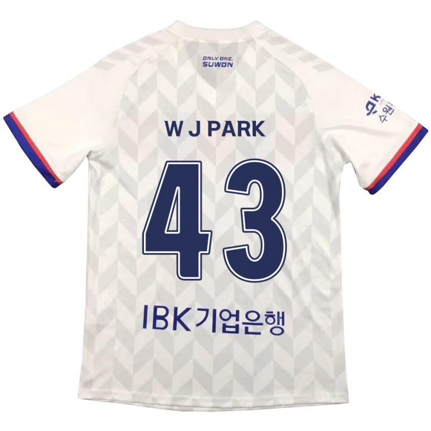 Kinder Jin-Woo Park #43 Weiß Blau Auswärtstrikot Trikot 2024/25 T-Shirt