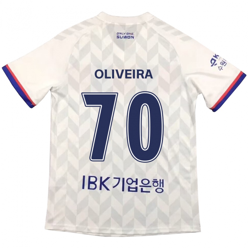 Kinder Anderson Oliveira #70 Weiß Blau Auswärtstrikot Trikot 2024/25 T-Shirt