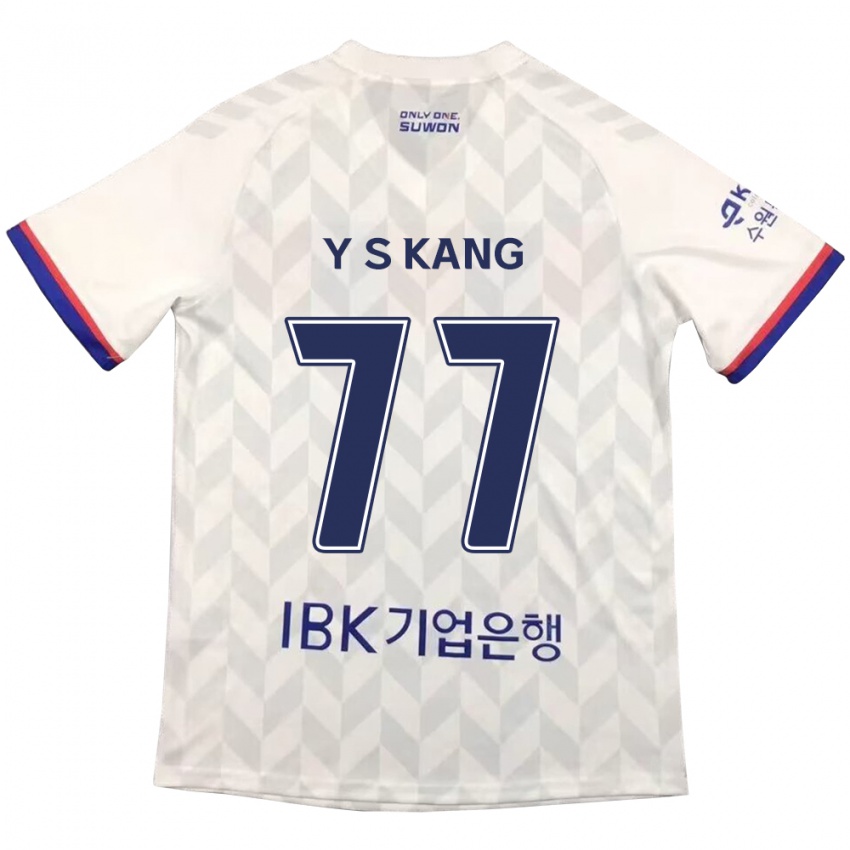 Kinder Sang-Yun Kang #77 Weiß Blau Auswärtstrikot Trikot 2024/25 T-Shirt