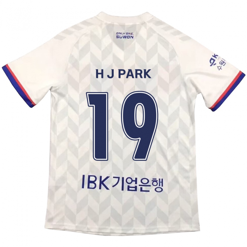 Kinder Jun-Hui Park #19 Weiß Blau Auswärtstrikot Trikot 2024/25 T-Shirt