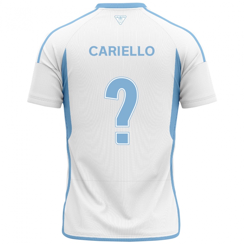 Kinder Yago Cariello #0 Weiß Blau Auswärtstrikot Trikot 2024/25 T-Shirt