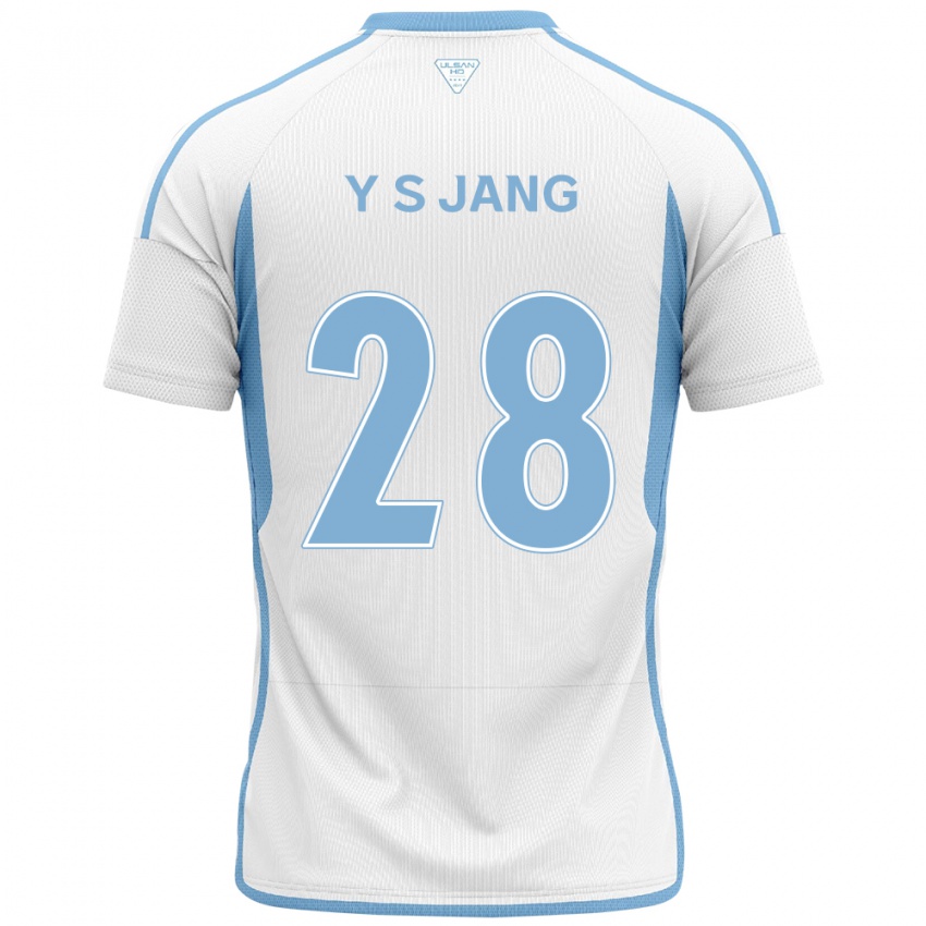 Kinder See-Young Jang #28 Weiß Blau Auswärtstrikot Trikot 2024/25 T-Shirt