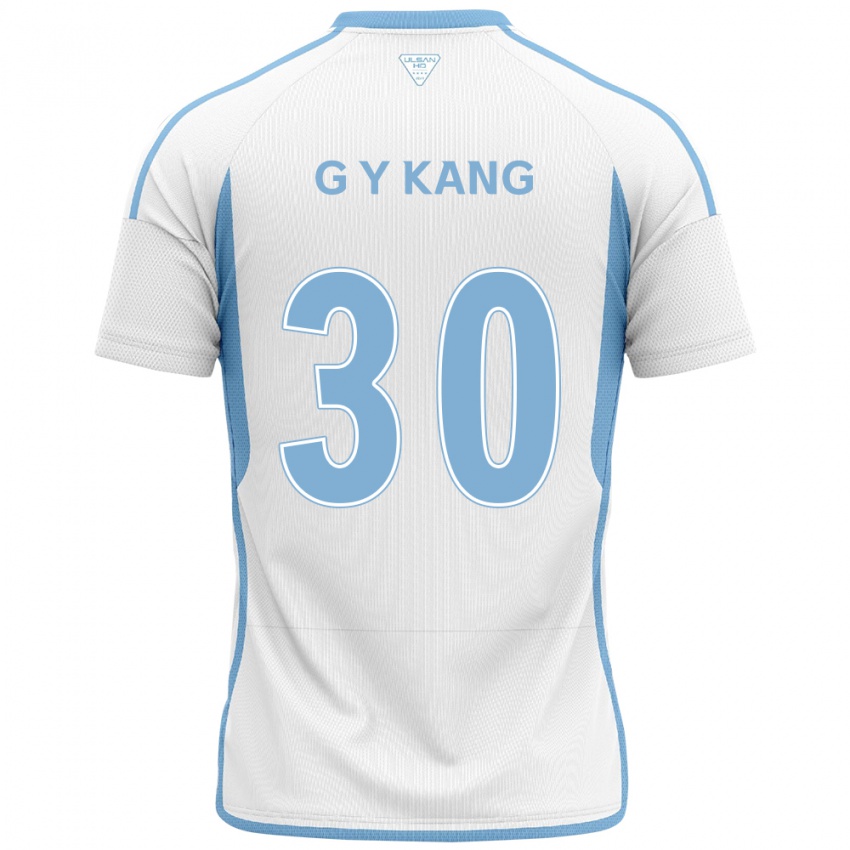 Kinder Yun-Gu Kang #30 Weiß Blau Auswärtstrikot Trikot 2024/25 T-Shirt