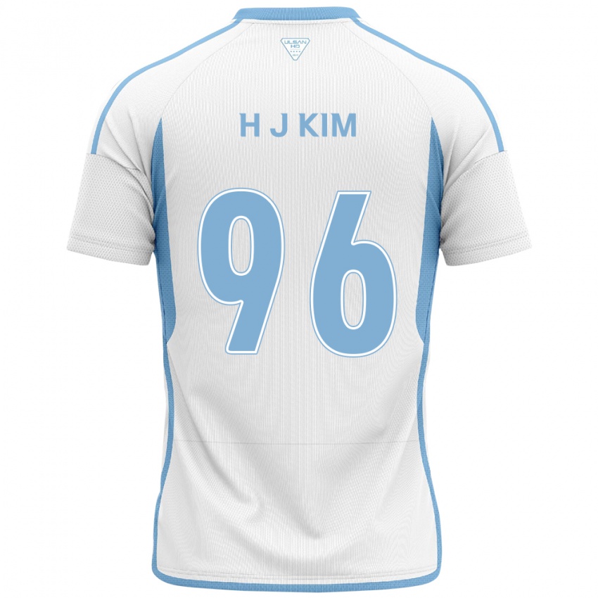 Kinder Ji-Hyun Kim #96 Weiß Blau Auswärtstrikot Trikot 2024/25 T-Shirt