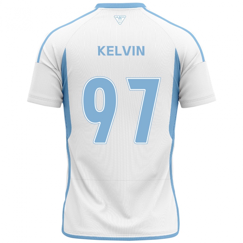 Kinder Kelvin #97 Weiß Blau Auswärtstrikot Trikot 2024/25 T-Shirt