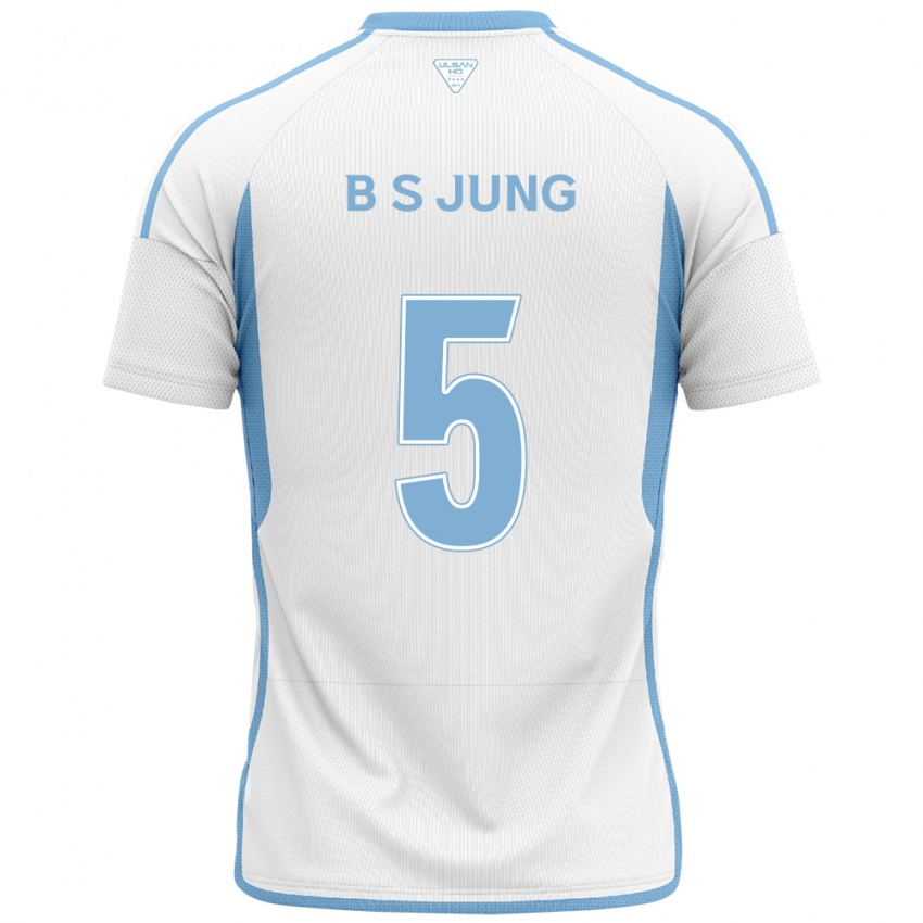 Kinder Seong-Bin Jung #5 Weiß Blau Auswärtstrikot Trikot 2024/25 T-Shirt