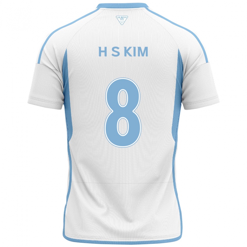 Kinder Seung-Hyun Kim #8 Weiß Blau Auswärtstrikot Trikot 2024/25 T-Shirt