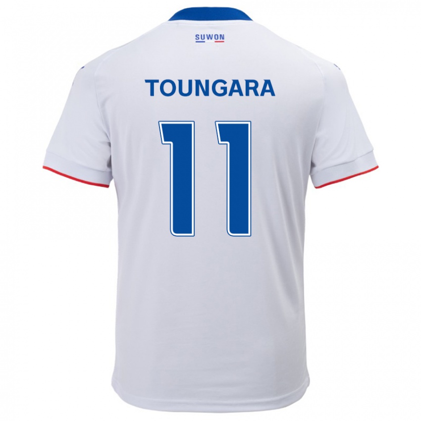 Kinder Aboubacar Toungara #11 Weiß Blau Auswärtstrikot Trikot 2024/25 T-Shirt