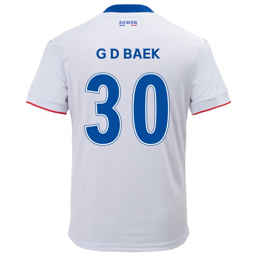 Kinder Dong-Gyu Baek #30 Weiß Blau Auswärtstrikot Trikot 2024/25 T-Shirt