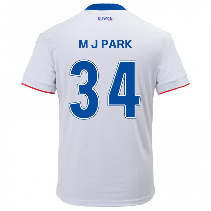 Kinder Ji-Min Park #34 Weiß Blau Auswärtstrikot Trikot 2024/25 T-Shirt