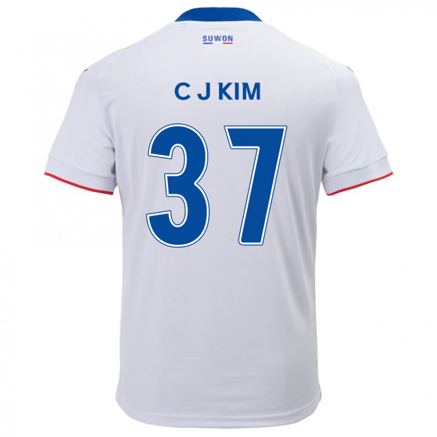 Kinder Joo-Chan Kim #37 Weiß Blau Auswärtstrikot Trikot 2024/25 T-Shirt