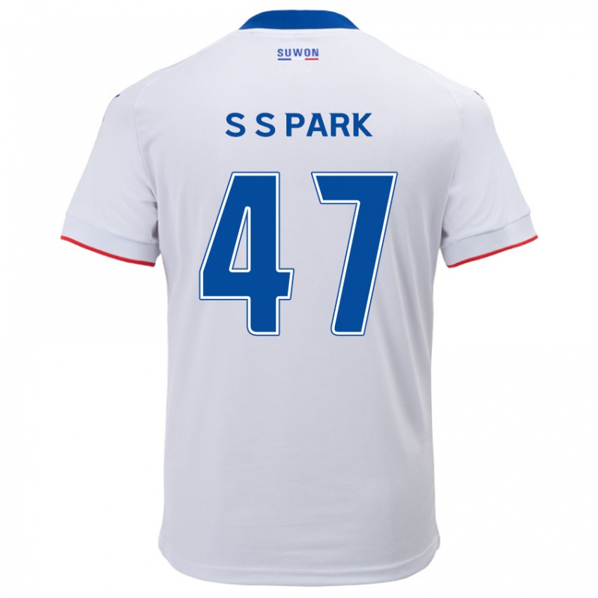 Kinder Seung-Soo Park #47 Weiß Blau Auswärtstrikot Trikot 2024/25 T-Shirt