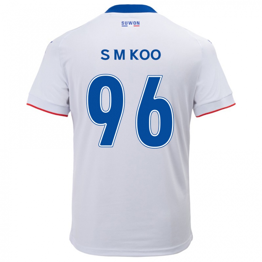 Kinder Min-Seo Koo #96 Weiß Blau Auswärtstrikot Trikot 2024/25 T-Shirt