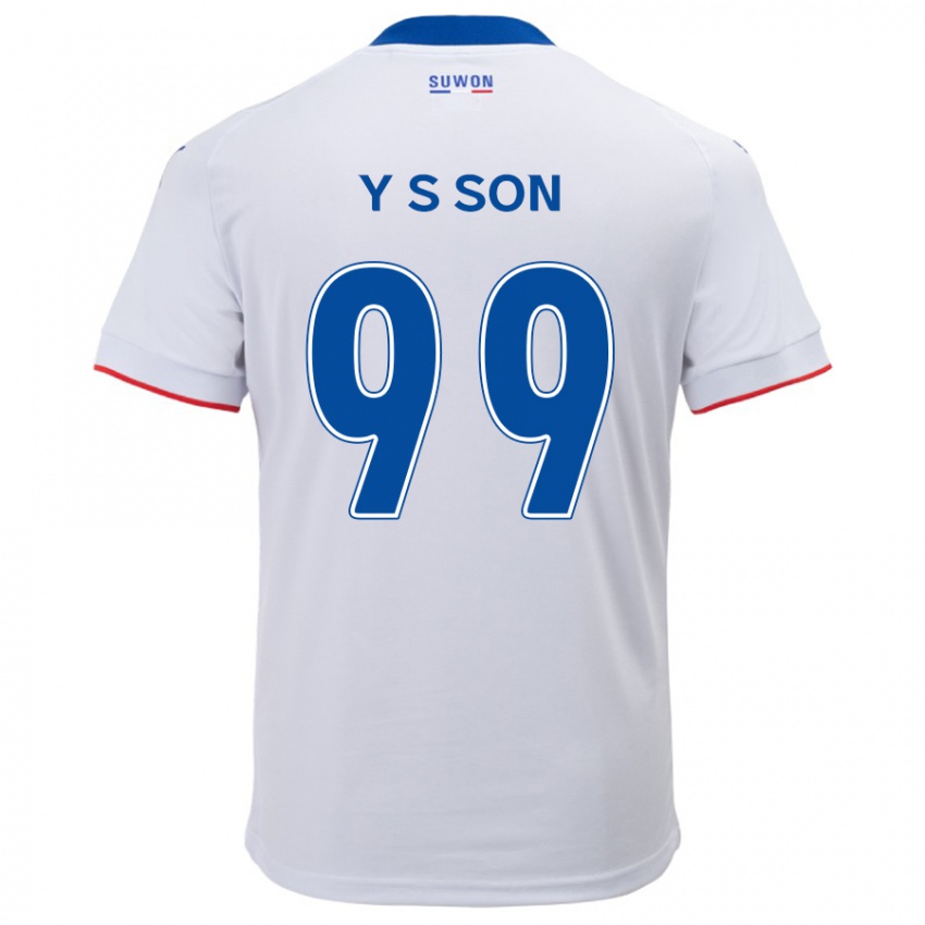 Kinder Suk-Yong Son #99 Weiß Blau Auswärtstrikot Trikot 2024/25 T-Shirt