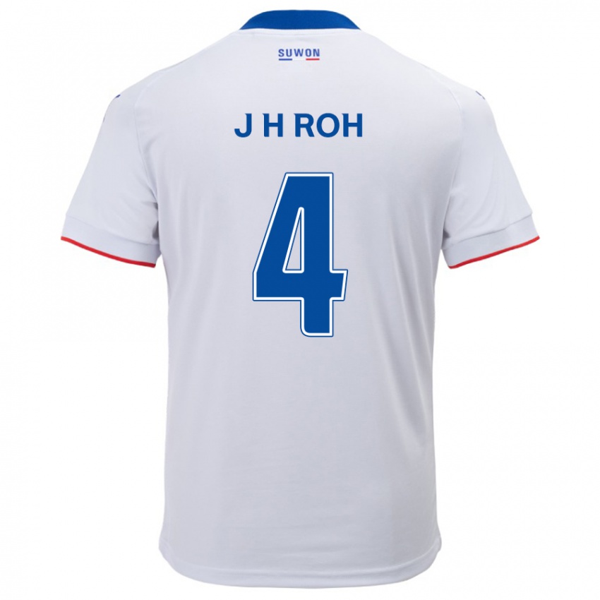 Kinder Hyun-Jun Roh #4 Weiß Blau Auswärtstrikot Trikot 2024/25 T-Shirt