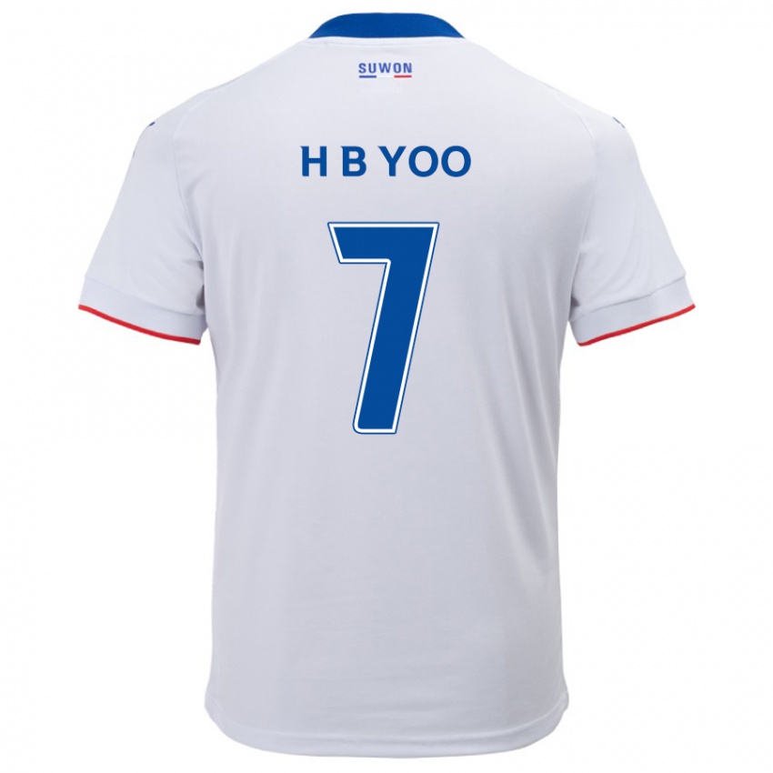 Kinder Byung-Heon Yoo #7 Weiß Blau Auswärtstrikot Trikot 2024/25 T-Shirt