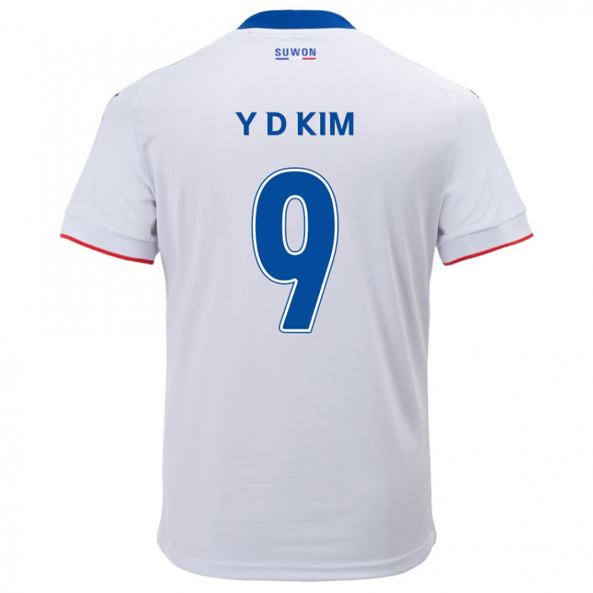 Kinder Dong-Yeon Kim #9 Weiß Blau Auswärtstrikot Trikot 2024/25 T-Shirt