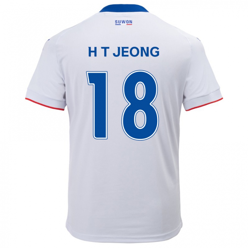 Kinder Tae-Hwan Jeong #18 Weiß Blau Auswärtstrikot Trikot 2024/25 T-Shirt