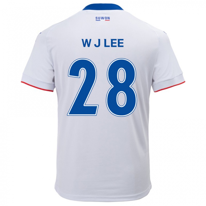 Kinder Jun-Woo Lee #28 Weiß Blau Auswärtstrikot Trikot 2024/25 T-Shirt