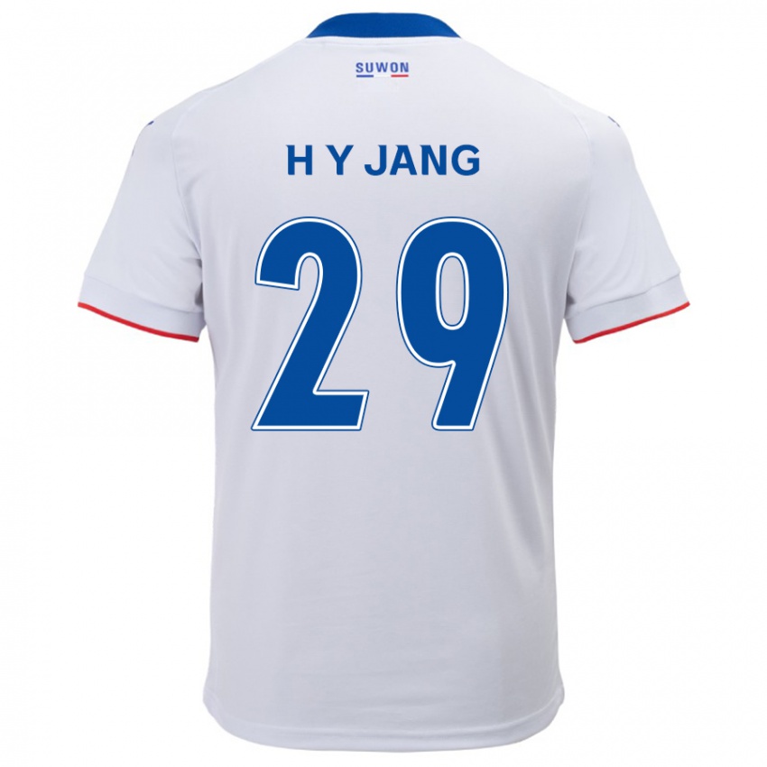 Kinder Yo-Han Jang #29 Weiß Blau Auswärtstrikot Trikot 2024/25 T-Shirt