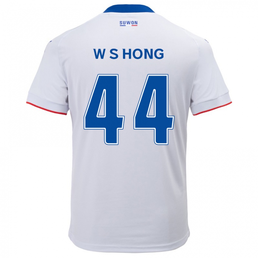 Kinder Sang-Won Hong #44 Weiß Blau Auswärtstrikot Trikot 2024/25 T-Shirt