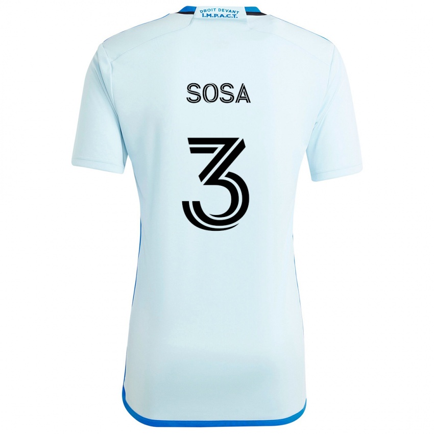 Kinder Joaquín Sosa #3 Eisblau Auswärtstrikot Trikot 2024/25 T-Shirt