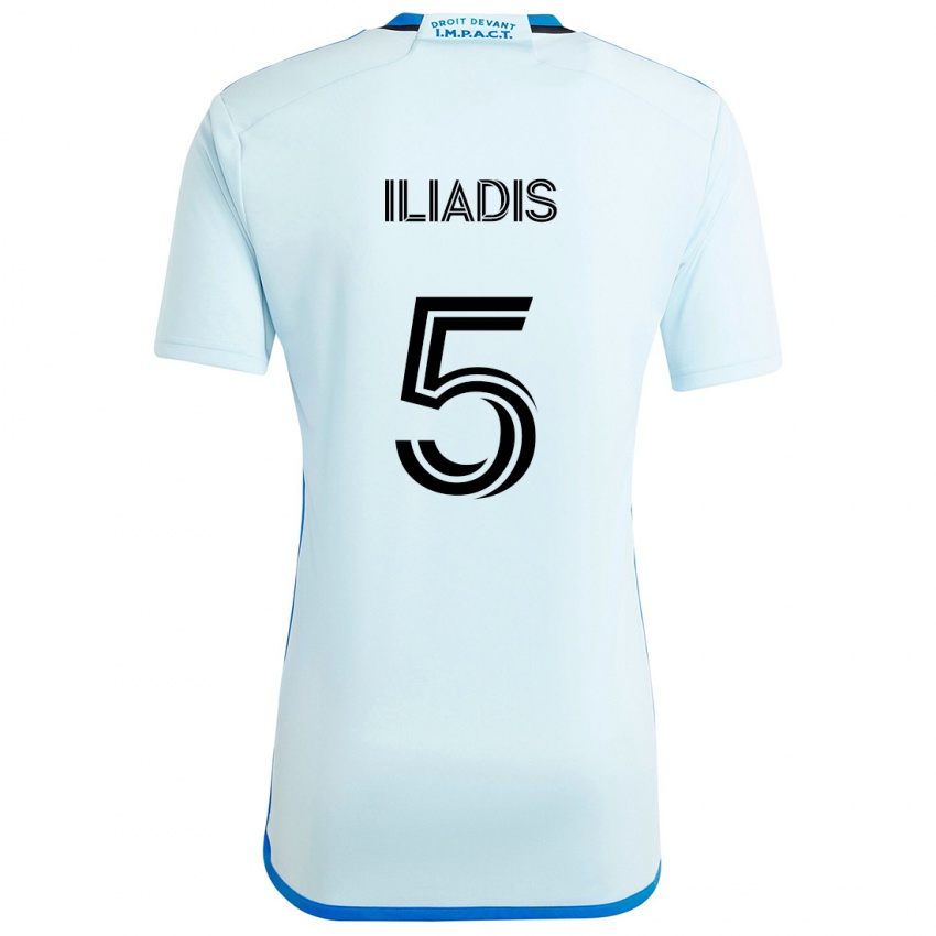 Kinder Ilias Iliadis #5 Eisblau Auswärtstrikot Trikot 2024/25 T-Shirt