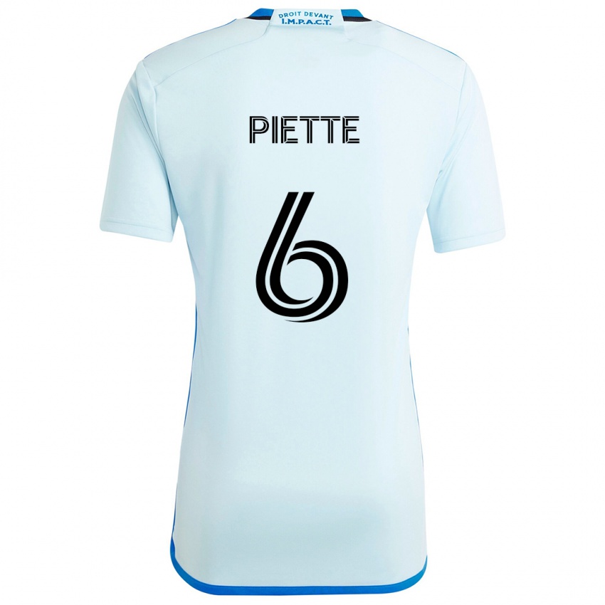 Kinder Samuel Piette #6 Eisblau Auswärtstrikot Trikot 2024/25 T-Shirt