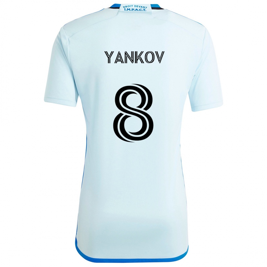 Kinder Dominik Yankov #8 Eisblau Auswärtstrikot Trikot 2024/25 T-Shirt