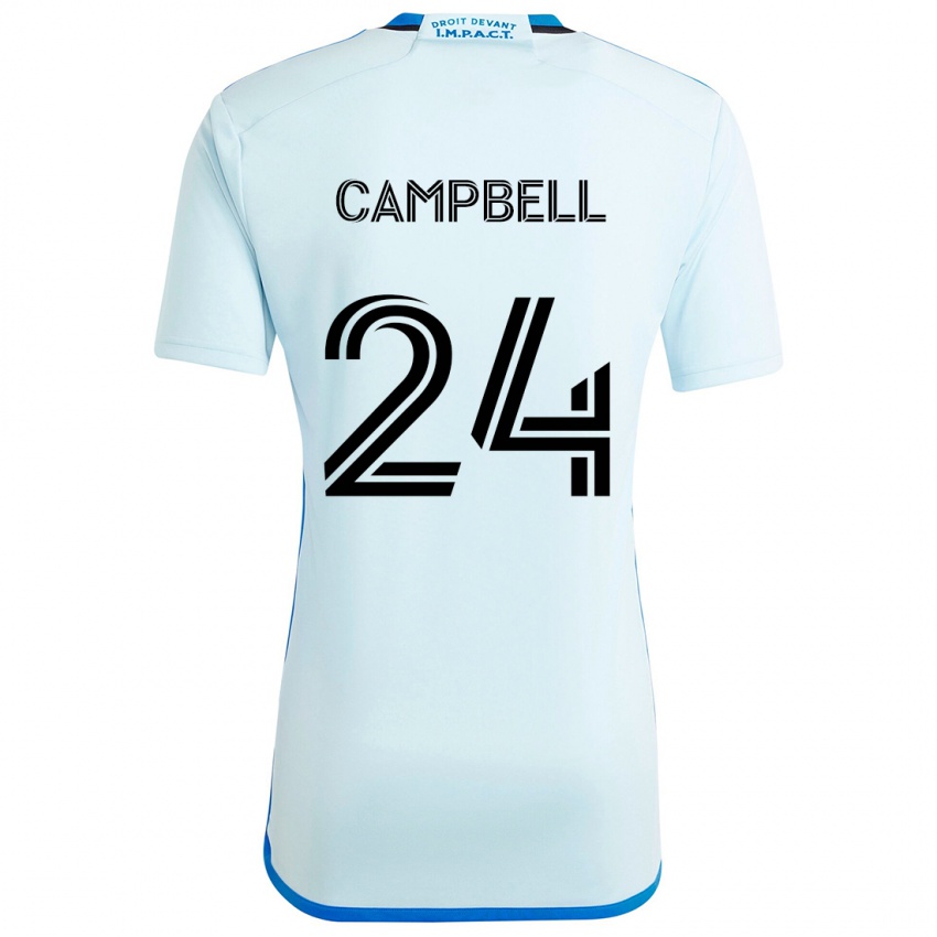 Kinder George Campbell #24 Eisblau Auswärtstrikot Trikot 2024/25 T-Shirt