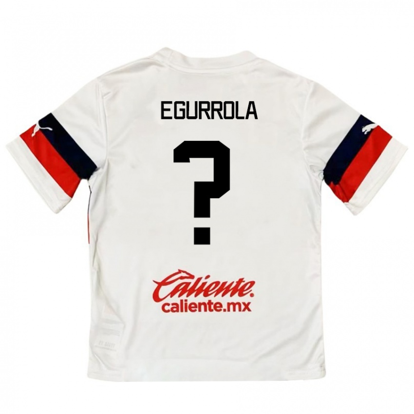 Kinder Luis Egurrola #0 Weiß Rot Auswärtstrikot Trikot 2024/25 T-Shirt