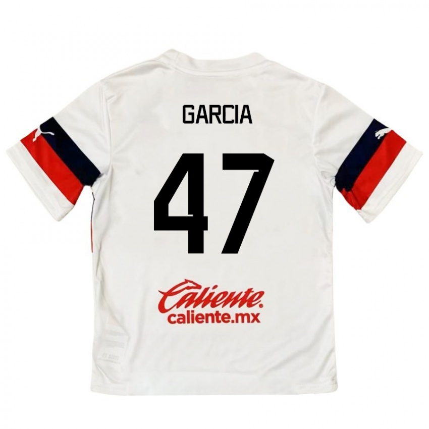 Kinder Gael García #47 Weiß Rot Auswärtstrikot Trikot 2024/25 T-Shirt