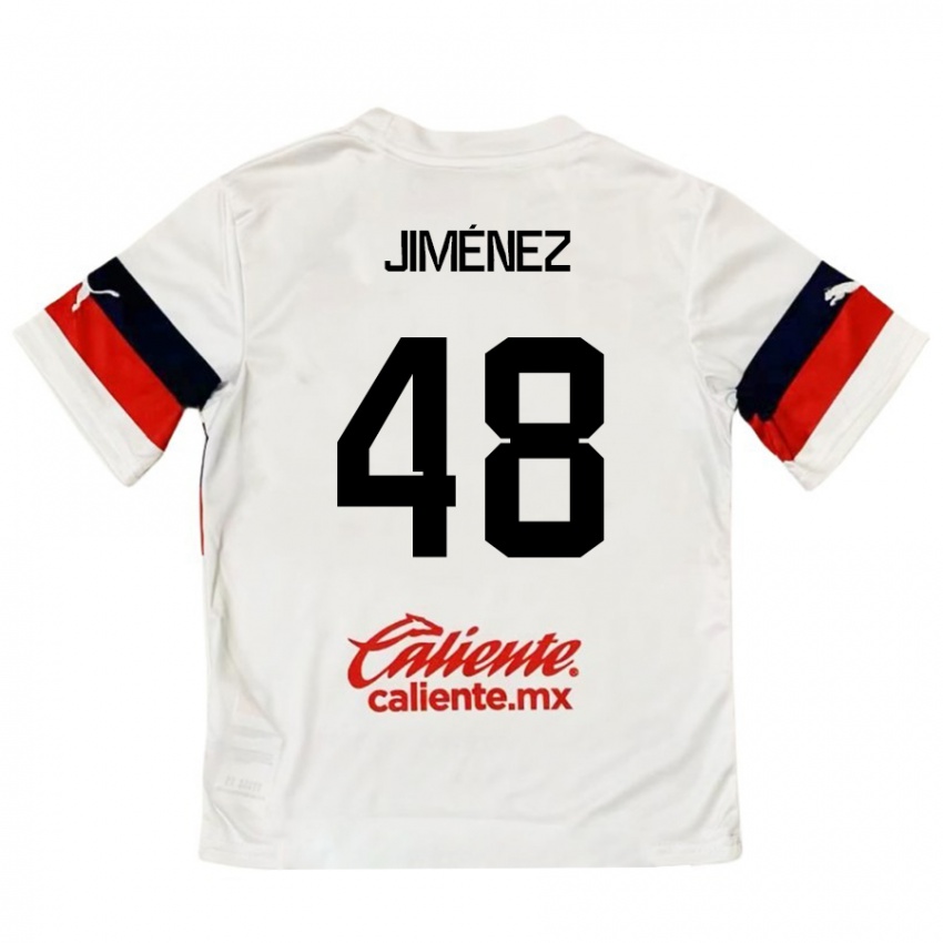 Kinder Leonardo Jiménez #48 Weiß Rot Auswärtstrikot Trikot 2024/25 T-Shirt