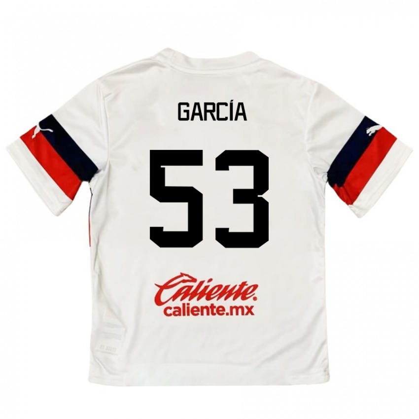 Kinder Uziel García #53 Weiß Rot Auswärtstrikot Trikot 2024/25 T-Shirt