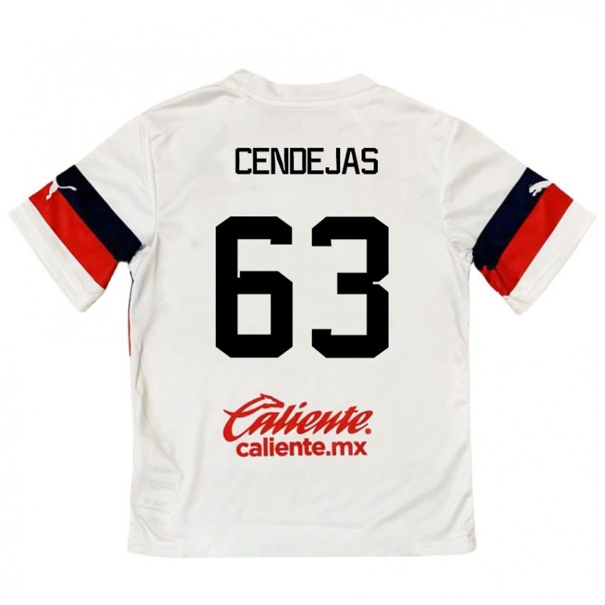 Kinder Matías Cendejas #63 Weiß Rot Auswärtstrikot Trikot 2024/25 T-Shirt