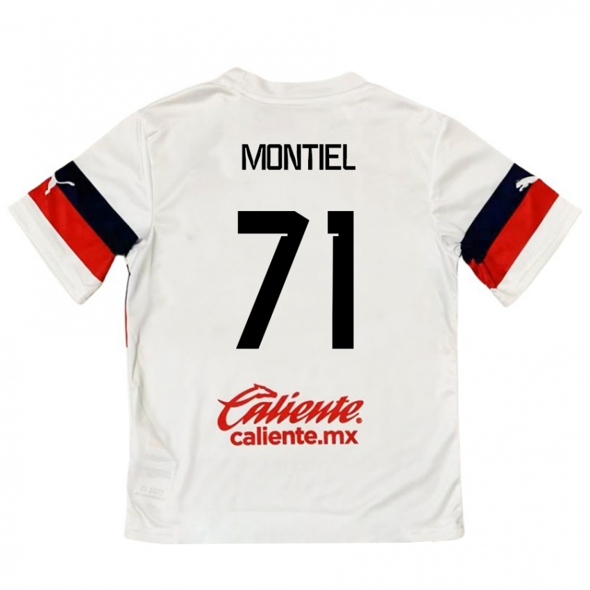 Kinder Erick Montiel #71 Weiß Rot Auswärtstrikot Trikot 2024/25 T-Shirt