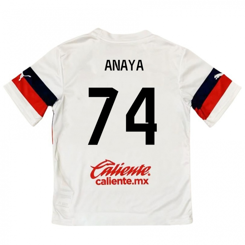 Kinder Mario Anaya #74 Weiß Rot Auswärtstrikot Trikot 2024/25 T-Shirt