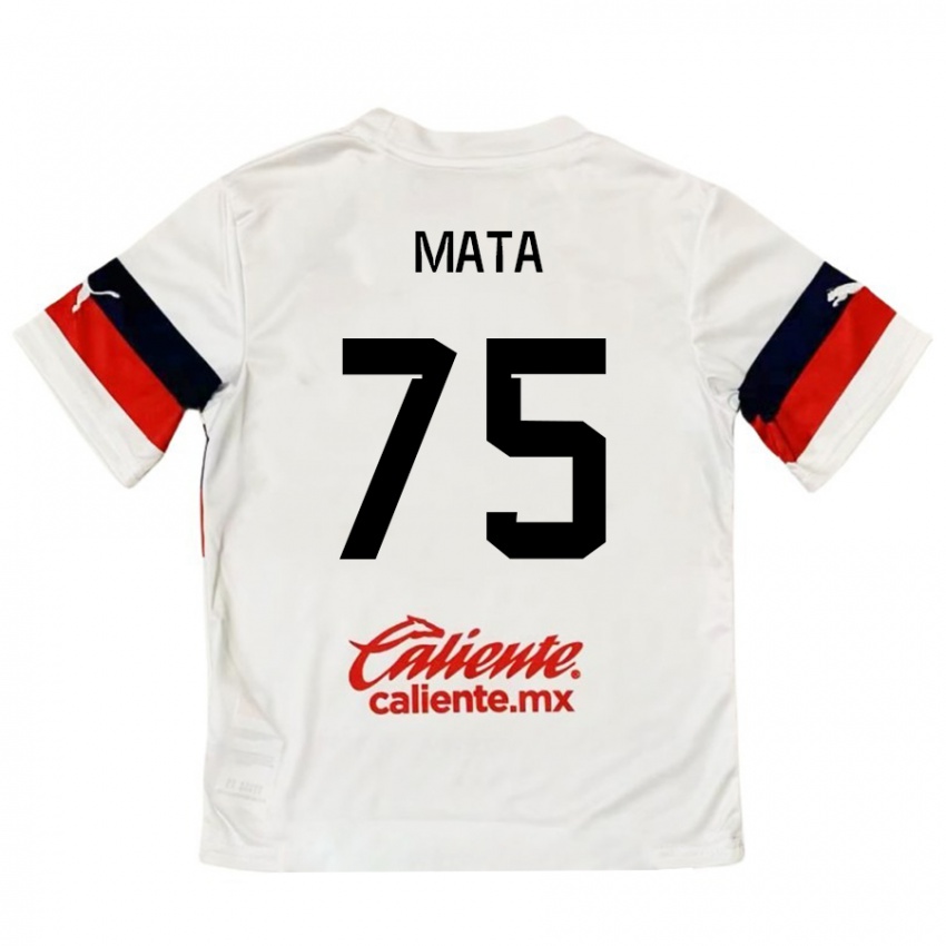 Kinder Hugo Mata #75 Weiß Rot Auswärtstrikot Trikot 2024/25 T-Shirt