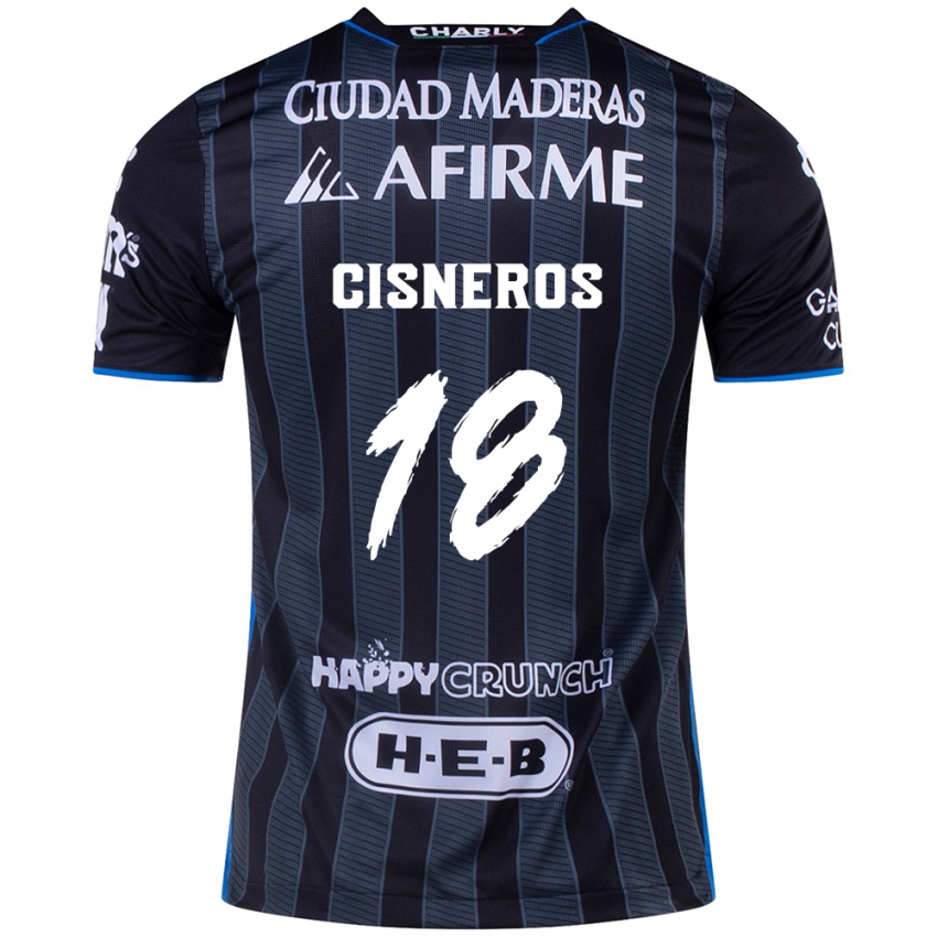 Kinder Ronaldo Cisneros #18 Weiß Schwarz Auswärtstrikot Trikot 2024/25 T-Shirt