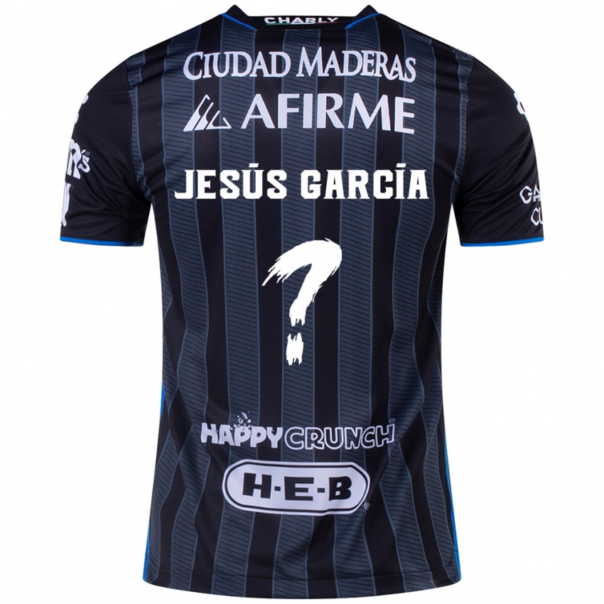 Kinder Jesús García #0 Weiß Schwarz Auswärtstrikot Trikot 2024/25 T-Shirt