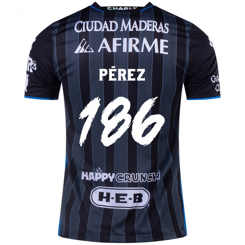 Kinder José Pérez #186 Weiß Schwarz Auswärtstrikot Trikot 2024/25 T-Shirt