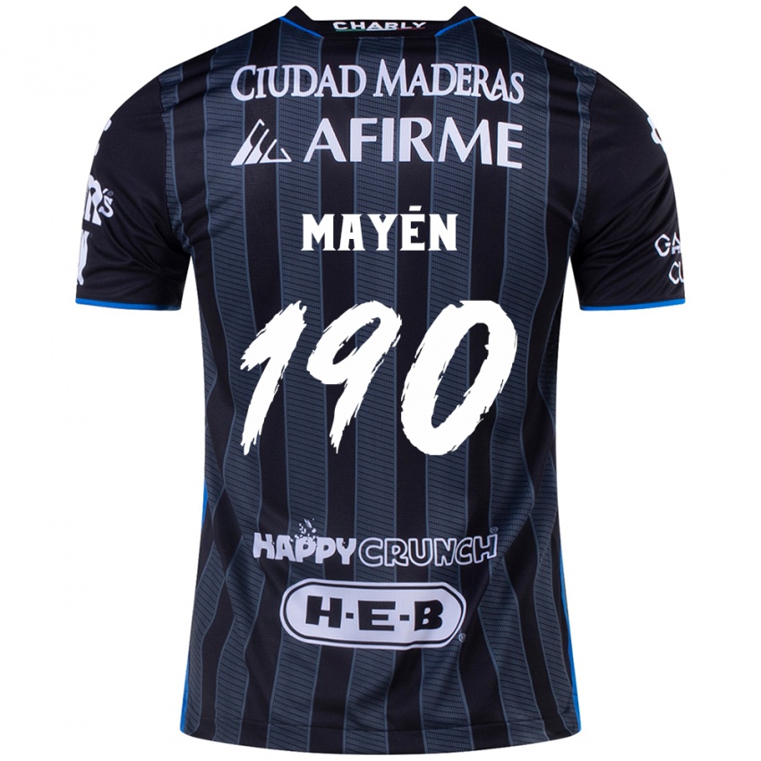 Kinder Eduardo Mayén #190 Weiß Schwarz Auswärtstrikot Trikot 2024/25 T-Shirt