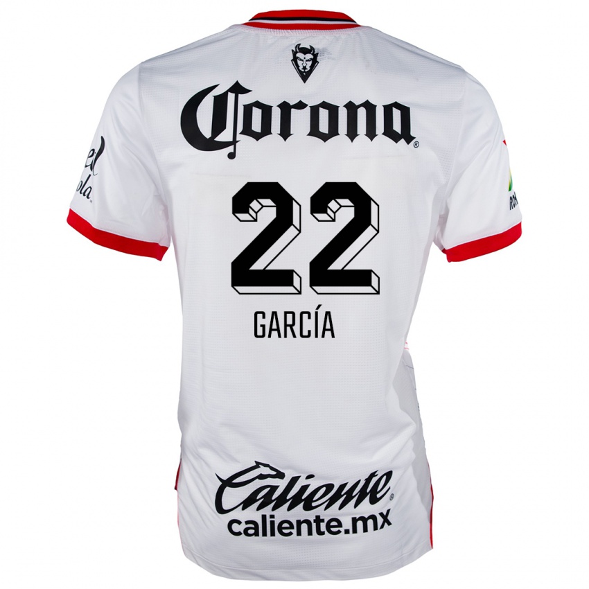 Kinder Luis García #22 Weiß Rot Auswärtstrikot Trikot 2024/25 T-Shirt